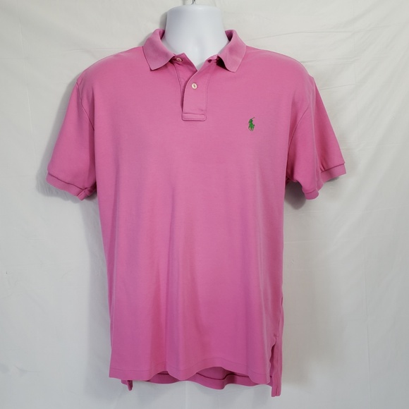 POLO RALPH LAUREN Medium Men's Pink Polo Shirt - Picture 5 of 5